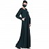 Casual dress abaya with Cuff- Bottle Green
